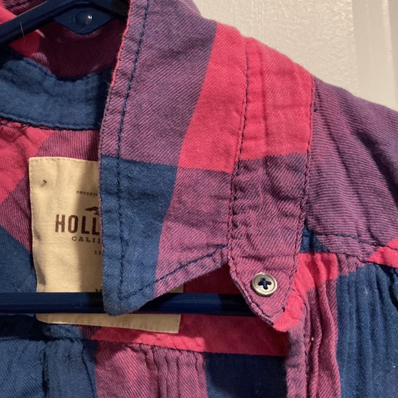 Hollister Plaid Sleeveless Button Shirt Size XS - Picture 2 of 6